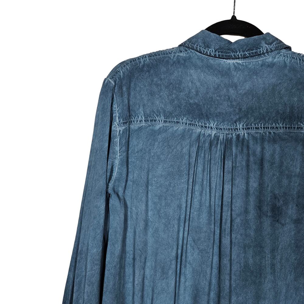 Pilcro Anthropologie Kimberly Maxi Dress XSP Petite Blue Chambray Button Up - Picture 8 of 12
